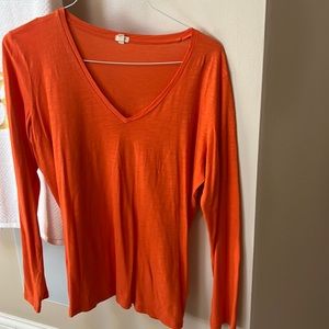 EUC J Crew long sleeve orange shirt